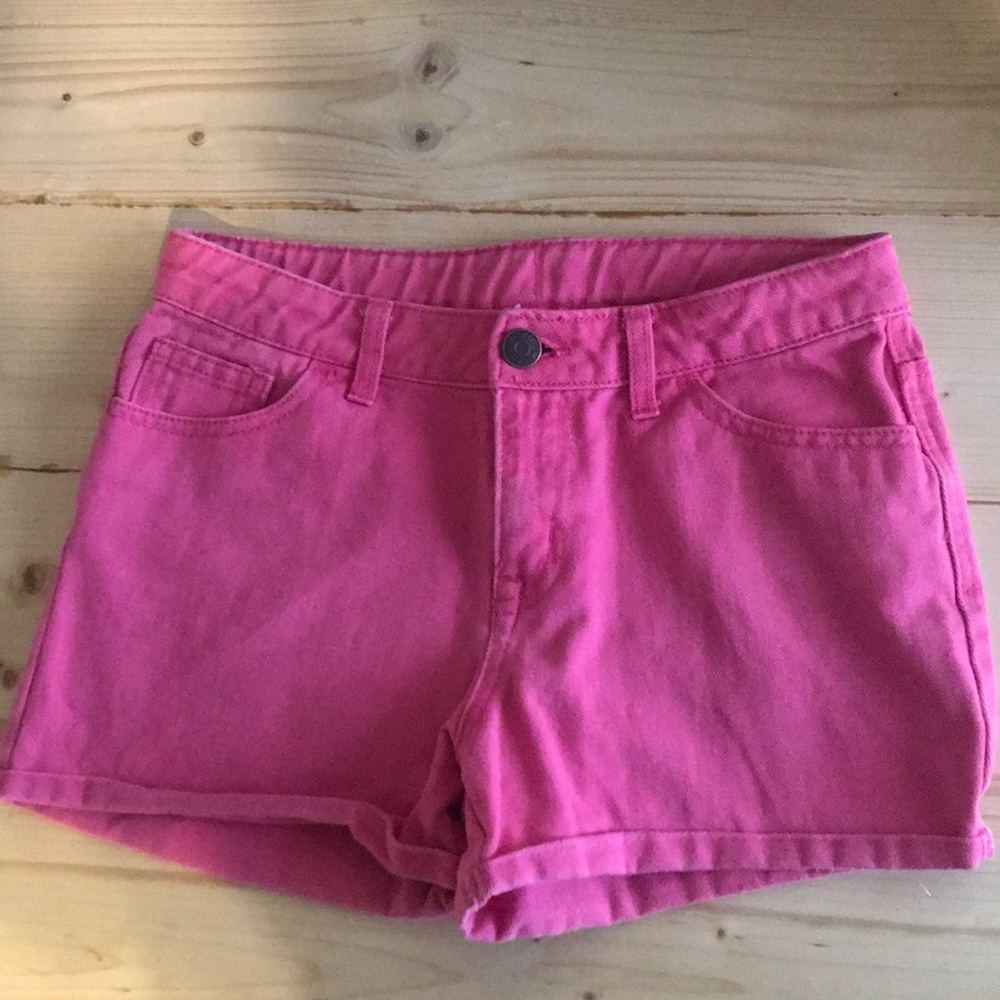 Girls Cherokee brand hot pink denim shorts